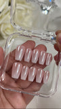 Pink Nude and White Ombre White Chrome Small (RTS)